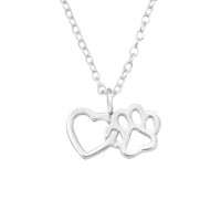 Petite 'I Love My Dog' Sterling Silver Necklace