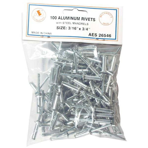 Aluminum Rivets 3/16" x 3/4" 100 PC 26546