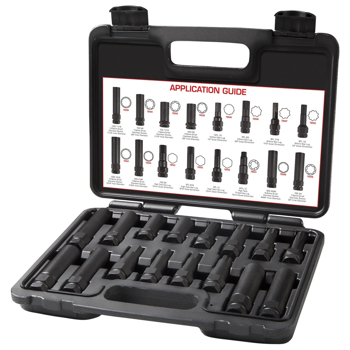 spline locking lug nut master key set