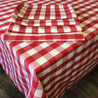 Small Check Red & White Tablecloth 54 x 96"