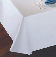 Cotton Rich Plain Satin White Round Table Cloth 54"