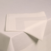 Satin Band Ivory Tablecloth 90"x90", Cotton
