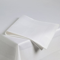 Satin Band Diamond White Tablecloth 90"x90", Cotton