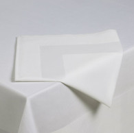 Satin Band White Tablecloth 90"x90", Cotton