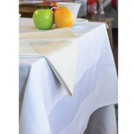 Loews Custom Table cloth white satin band 62"X62"