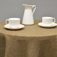 Tablecloth 132" Round Annekai Coffee Faux Burlap - Polyester