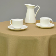 Tablecloth 132" Round Annekai Light Brown Faux Burlap - Polyester