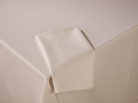 Tablecloth 90"x90" Organic All Over Weft Dyed Ivory - Cotton