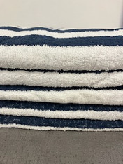 Light Pool Towel 2"x2" Blue/White Stripes