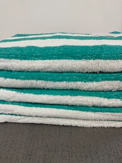 Light Pool Towel 2"x2" Green/White Stripes