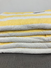 Light Pool Towel 2"x2" Yellow/White Stripes