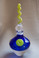 Art Glass Perfume Bottle Blue/Lime Green by Twin Studio