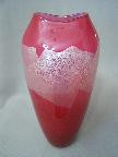 SG002 - Silver Leaf Medium Ruby Vase