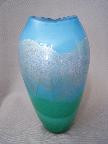 SG001 - Silver Leaf Medium Aqua/Bristol Vase