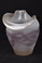 Art Glass Frosted White Hand Painted Vase Hand Blown Romania By Ion Tamaian
