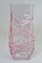 Art Glass Pink Squeezed Vase Fused Glass Hand Blown Romania By Ion Tamaian