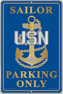 U.S. Navy Sailor Only Parking Sign With Anchor