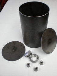 round oil tank DIY weld together kit 5" outer dia 6" od flat end cap mild steel with thread in filler cap and weld in 1/8" npt bungs