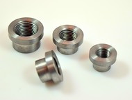 Aluminum npt stepped tophat pipe thread weld in bungs