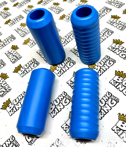 Blue Replacement crashbar frame slider end with grip passenger peg shock slider , frame slider crash bar dyna sportster fxr harley davidson hd