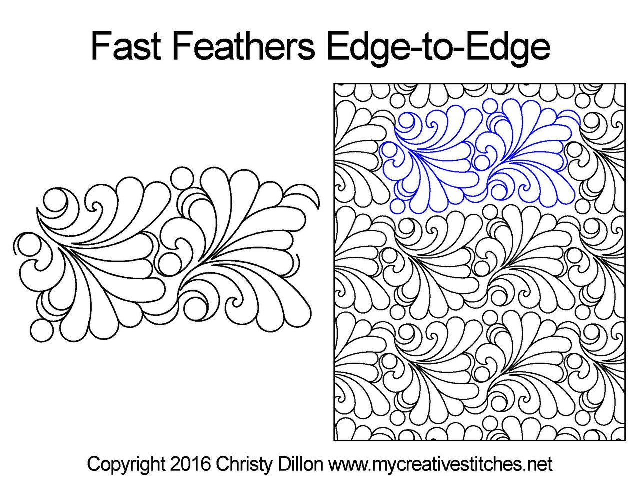 Computerized Quilting Pattern Fast Feathers EdgetoEdge