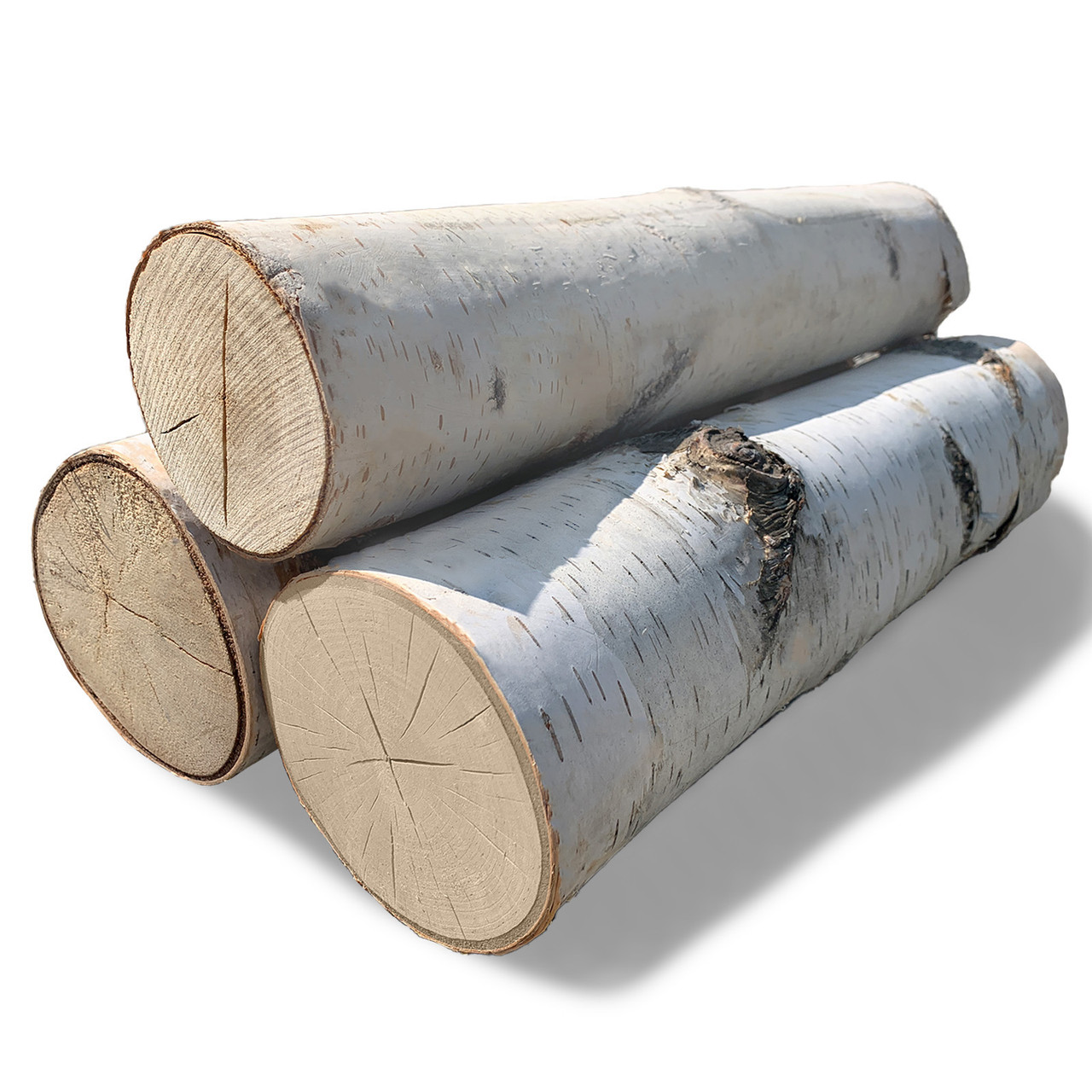 Wilson Set of 3 Large Birch Fireplace Logs (3.5 - 5.5 Diameter x 17”- 18  Long)