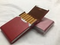 Red Stainless Steel PU Leather Cigarette/Credit Card Case