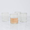 Clear hand blown drinking glasses made from recycled glass