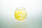 Saffron hand-crafted stemless wine glass made from recycled glass