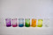 Selection of handcrafted shot glasses made from recycled glass