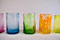 Selection of handcrafted shot glasses made from recycled glass