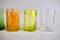 Selection of handcrafted shot glasses made from recycled glass