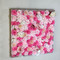 "Hot Pink" Silk flowers in Glittery Rose Gold Frame 24"x24"