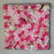 "Hot Pink" Silk flowers in Glittery Rose Gold Frame 24"x24"