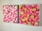 "Hot Pink" Silk flowers in Glittery Rose Gold Frame 24"x24" pictured with "Sunset"