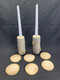 Check out the Walnut Wood Coasters with Walnut Wood 6" Tall Candle Holders