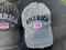 AMERICA Est 1776 USA Flag Worn Denim looking Ball Cap - Grey