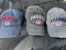 AMERICA Est 1776 USA Flag Worn Denim looking Ball Cap - Grey - Black - Blue