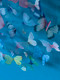 The blue sky and butterfly swirls make for a beautiful and unique addition to any room. The piece measures 4' x 8.2' and is made of high-quality silk and plexiglass materials. 