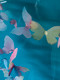 The blue sky and butterfly swirls make for a beautiful and unique addition to any room. The piece measures 4' x 8.2' and is made of high-quality silk and plexiglass materials. 