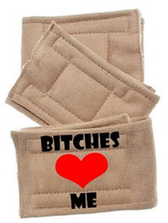 Peter Pads  Dog Belly Band - Bitches Love Me  3 Pack Beige