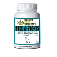 Natura Petz  STIX & STONES Kidney + Stone & Urinary Tract Infection Support  for CATS * All Life Stages 300Mg  90 Caps