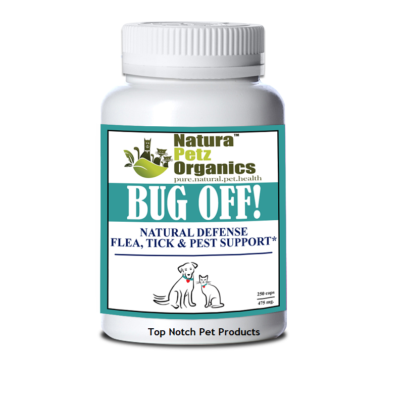 Natura Petz Organics BUG OFF NATURAL FLEA, TICK & PEST DEFENSE DOG & CAT 250 Capsules Top