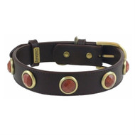 Pebble Faceted GOLD SAND STONE Dog Collar