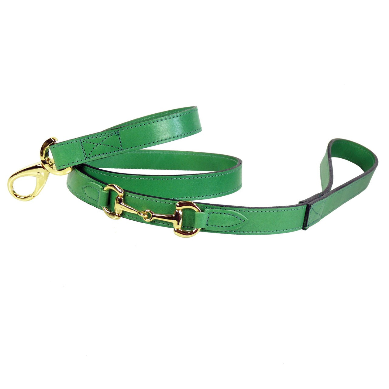 Belmont Lead in Kelly Green & Gold - (22 Colors) - Top Notch Pet Products