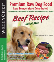 WellyChef Grain Free BEEF Recipe Premium Raw Dog Food Low Temperature Dehydrated 10 lbs. (4.54Kg)