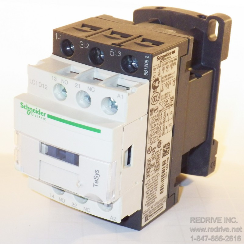 Schneider Electric LC1D12 G7 12 AMP contactor 120v AC coil