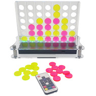 OnDisplay Luxe Glowing Acrylic Four In a Row Game w/Lights & Remote Control - 4-In-A-Row Classic Executive Board Game
