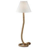 Modern Home Nautical Pier Rope Floor Lamp - Natural Materials in a Handcrafted Design - Spun Jute Shade Included