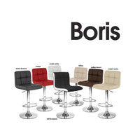 Modern Home Boris Contemporary Adjustable Height Bar/Counter Stool - Chrome Base/Footrest Barstool